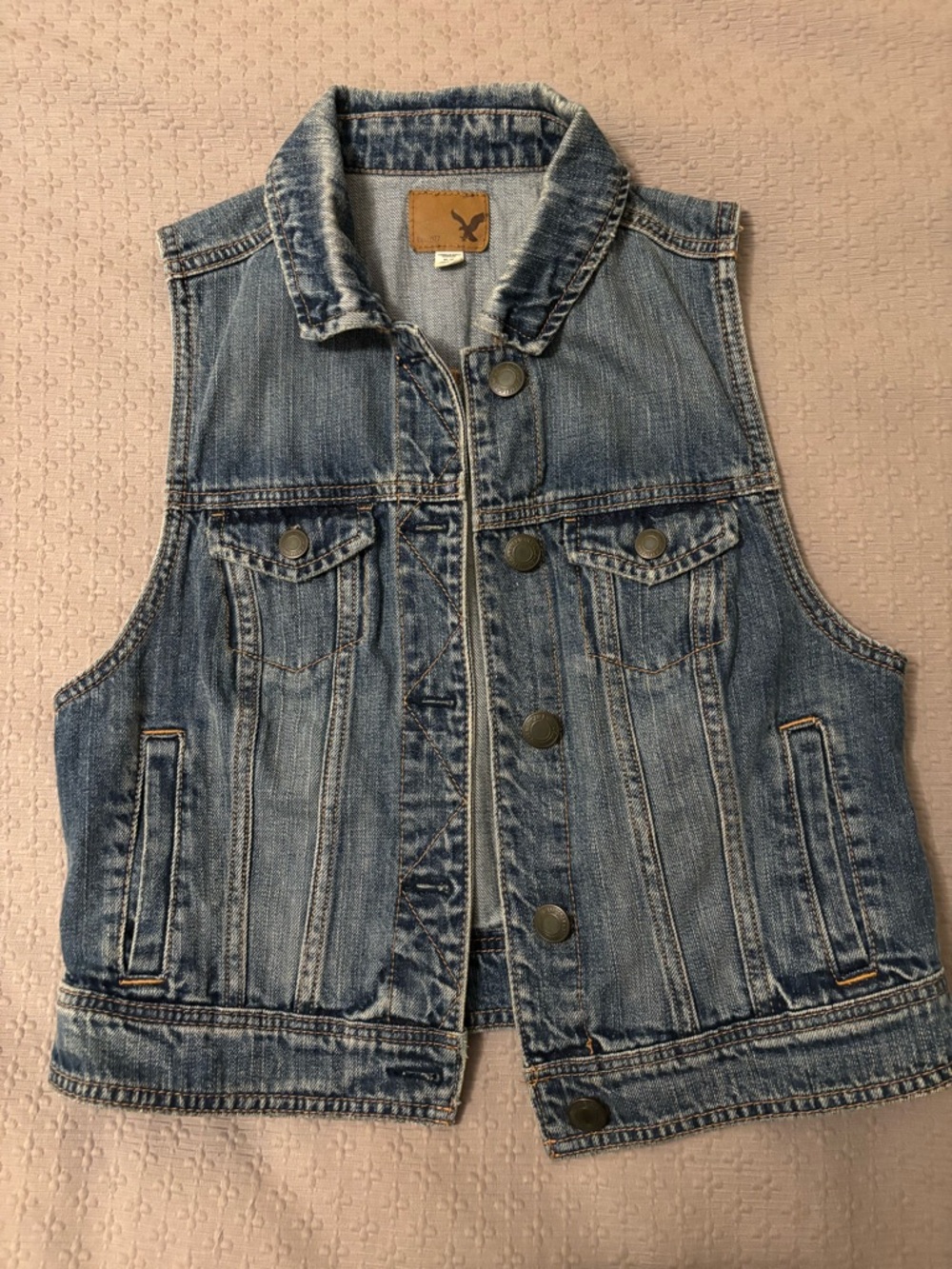 American Eagle Outfitters Blue Denim Vest